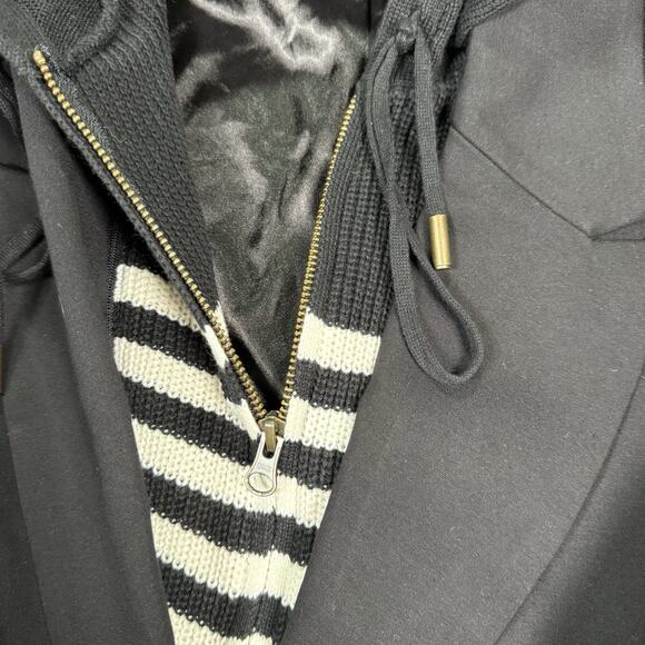 Evereve Dawson Black Hooded Dickey Blazer Jacket Women's Size Medium M - Picture 5 of 11